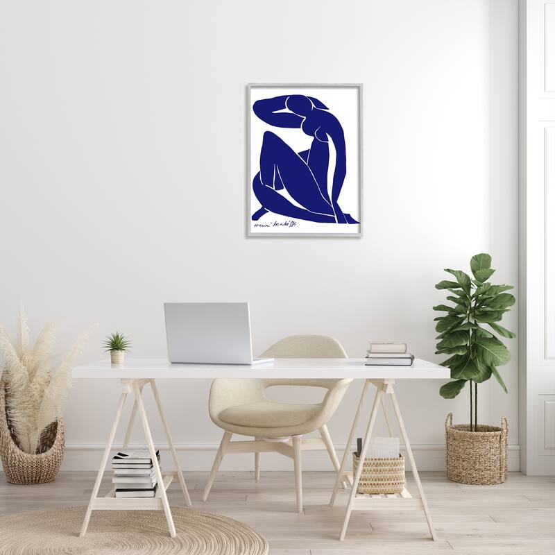 Stupell Minimal Abstract Purple Nude Woman Matisse Artist Framed Wall Art