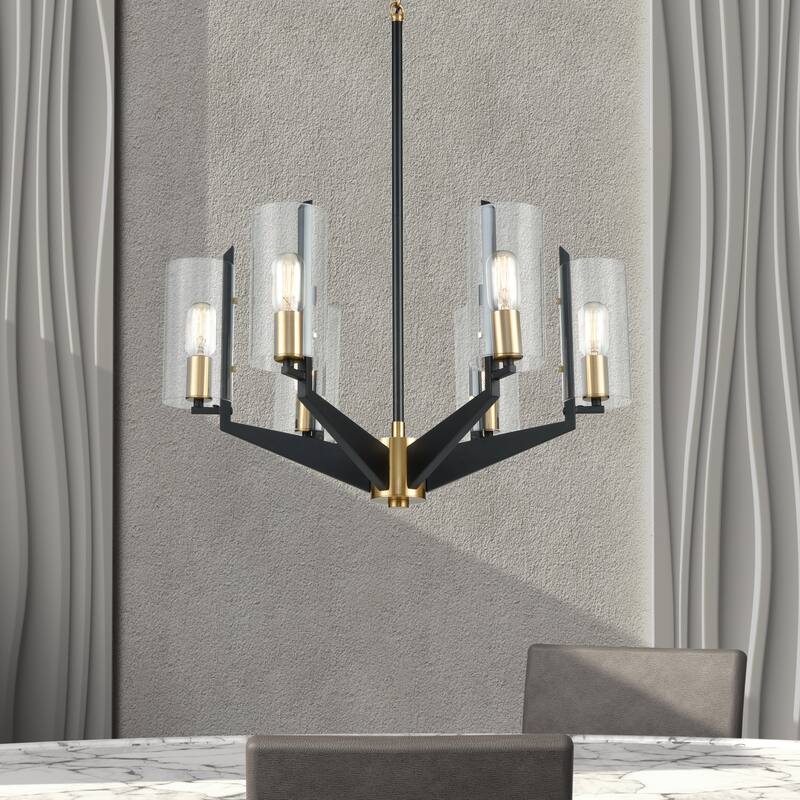 Elk Home Blakeslee Matte Black With Clear Glass 8 Light Chandelier
