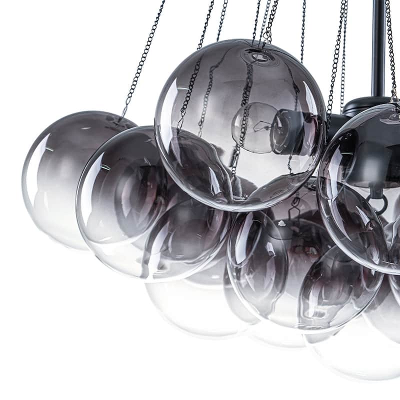 Modern Glam Cluster Gradual Colored Glass Bubble Chandelier
