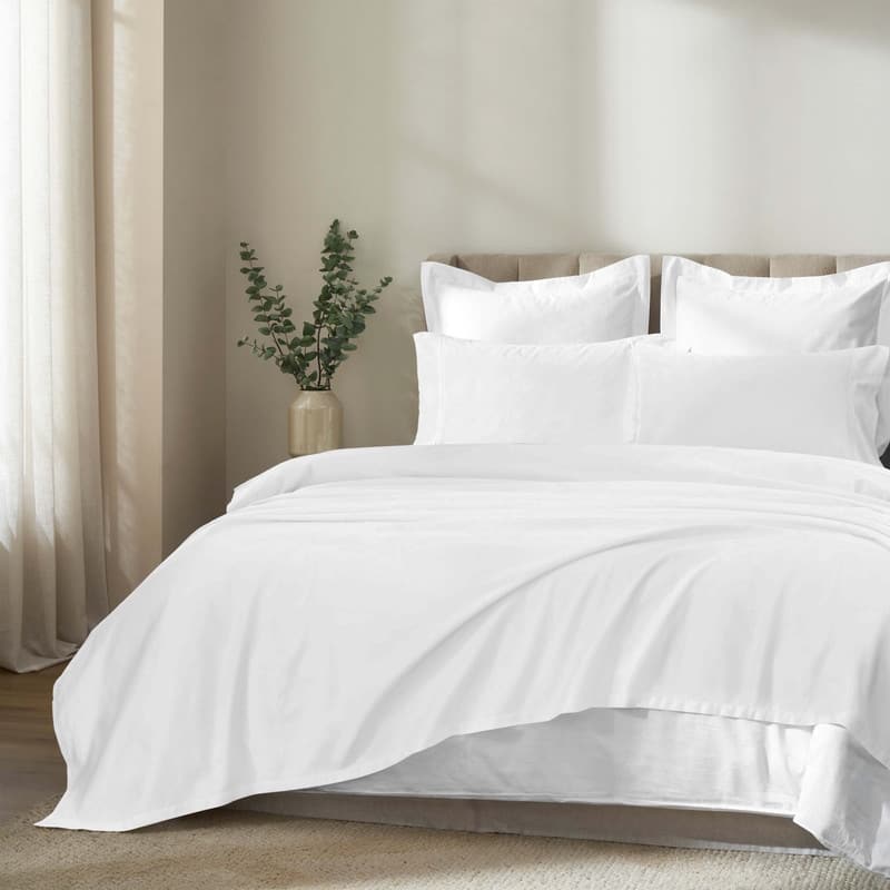 Superior Apus 100% Cotton Perfect Fit Bed Sheet Set - King - 15" Deep Pocket - White