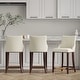 preview thumbnail 1 of 5, Manhattan Comfort Modern Shubert Upholstered Counter Stool Ivory - Counter Height - Set of 3