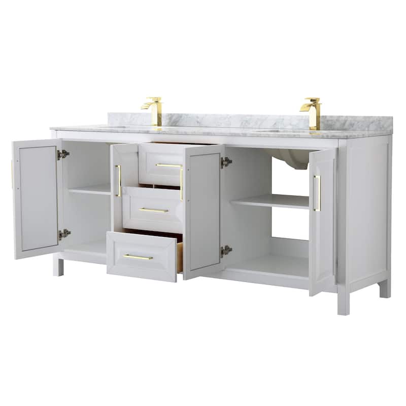 Wyndham Collection Daria 80" Free Standing Double Vanity Set with MDF