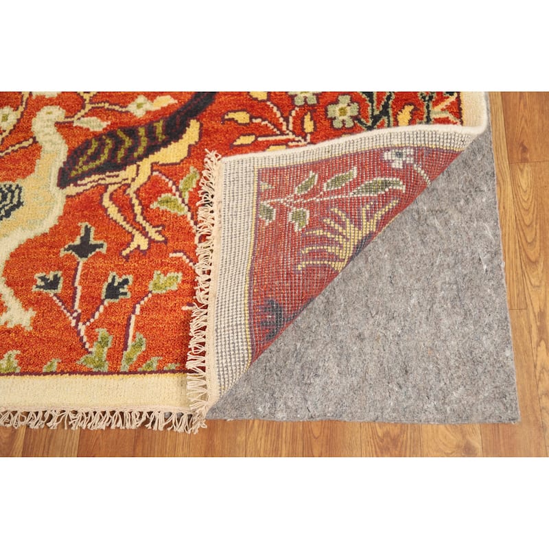 Hand Knotted Oriental 100% Wool Carpet Traditional All-Over Oranges & Rust Ziegler Area Rug - 11' 10'' X 8' 10''