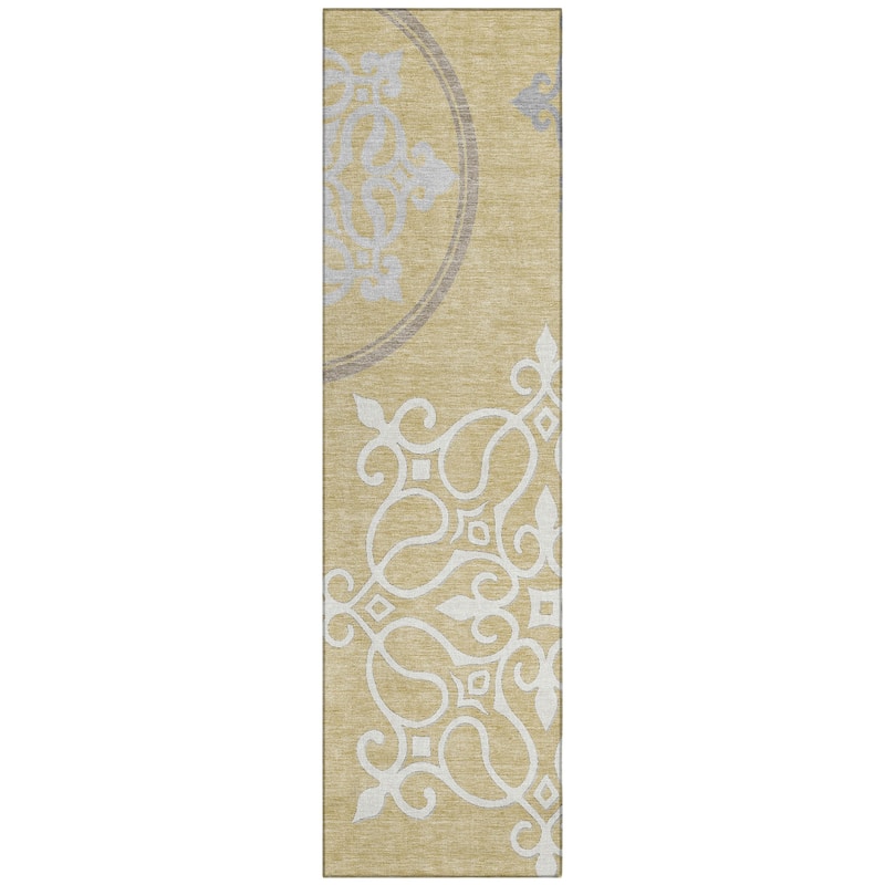 Machine Washable Indoor/ Outdoor Chantille Bold Medallion Rug