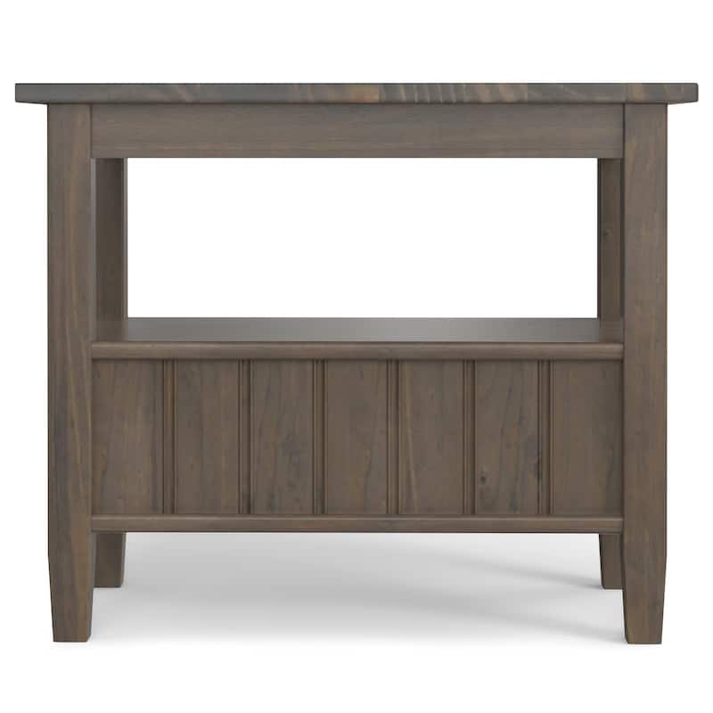 WYNDENHALL Rowan SOLID WOOD 14" Wide Rectangle Transitional Narrow End Table in Smoky Brown - 24"d x 14" w x 20"h