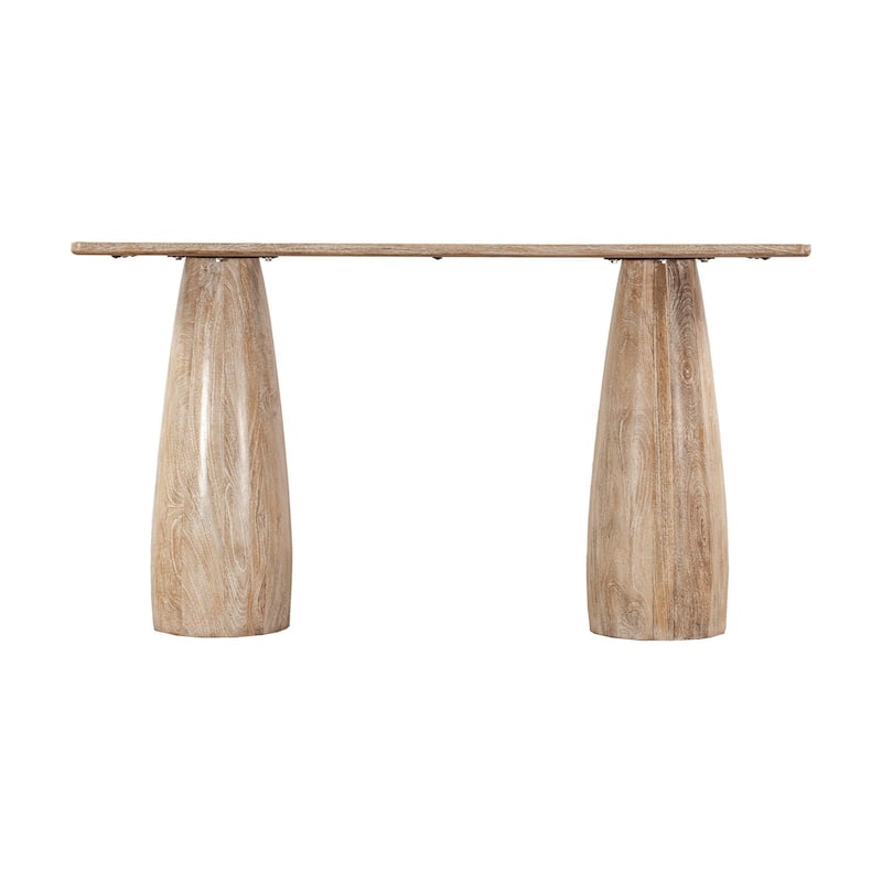 Kenzo 59" Mango Wood Console Table, Light Brown