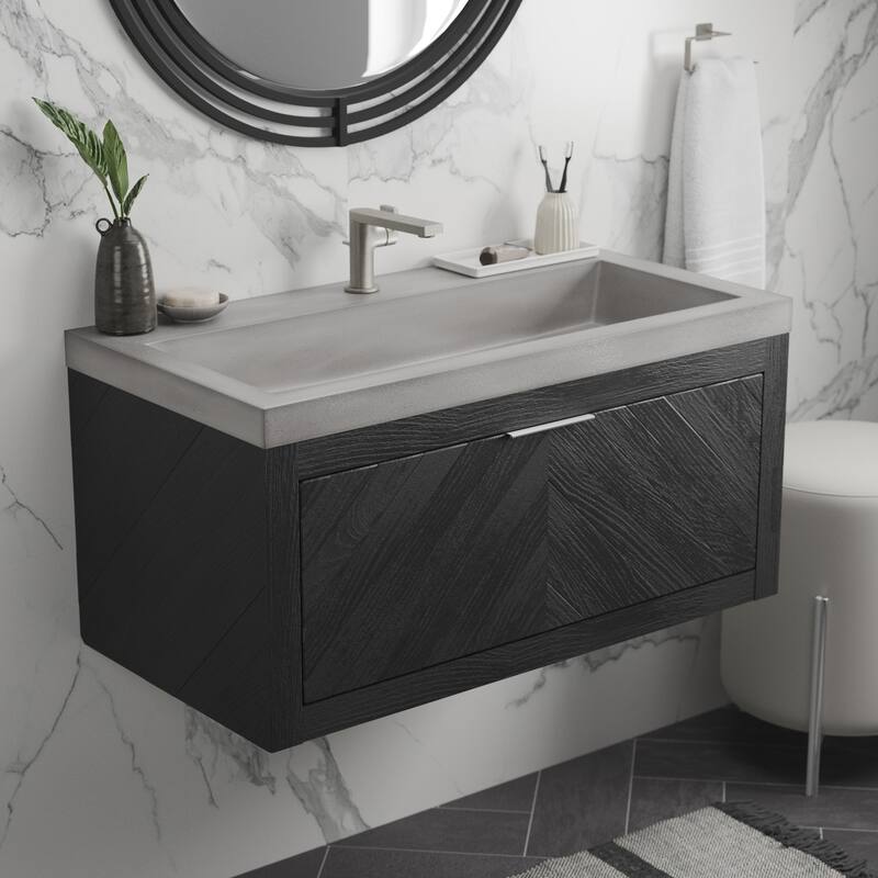 36" NativeStone Trough Drop-in Rectangular Bathroom Sink - 36" x 19" x 5"
