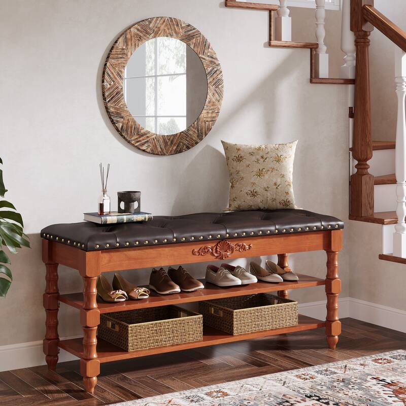 Solid Wood Storage Bench with Lift Top
