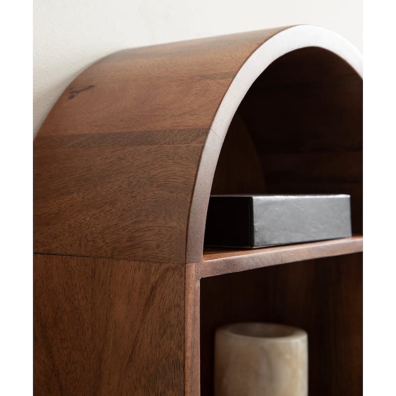 Kate and Laurel Hutton Wood Capsule Wall Shelf
