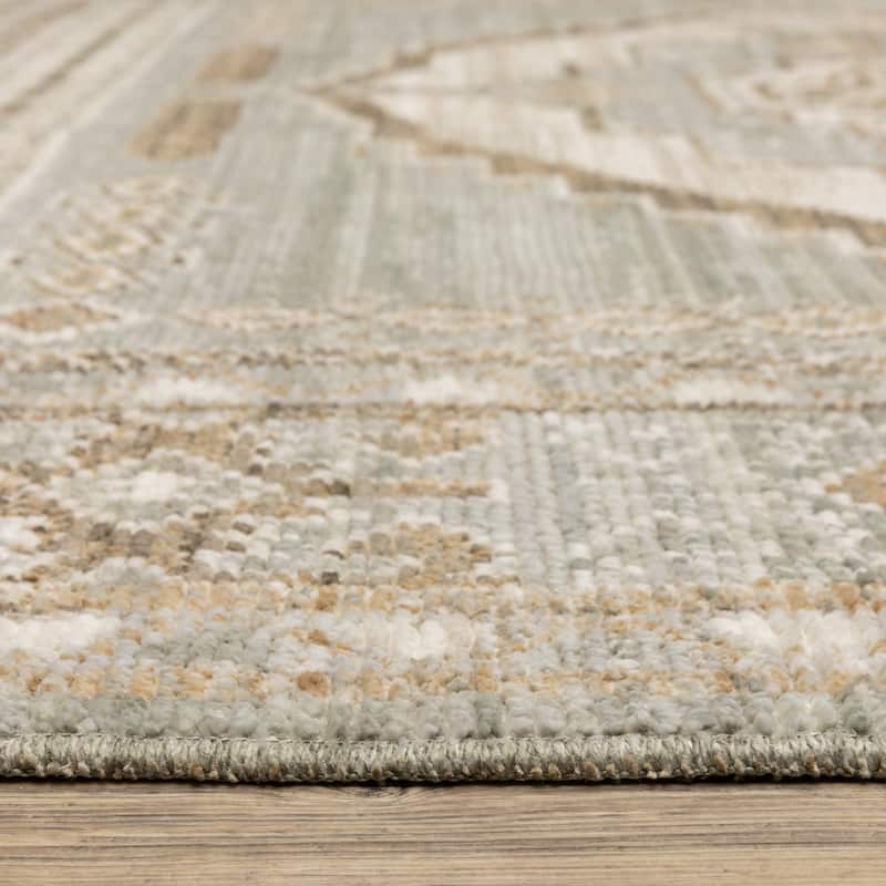 Style Haven Lucia Bohemian Tribal Medallions Pale Blue/Ivory Area Rug