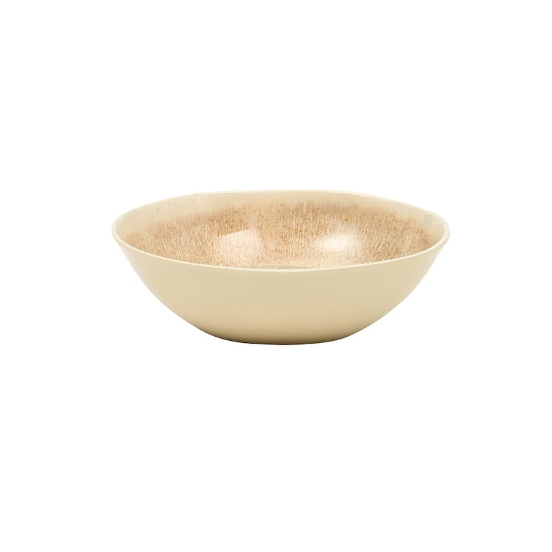 Gibson Home Casper Court 16-Piece Melamine Dinnerware Set - Reactive Glaze Look Plates and Bowls, Service for 4