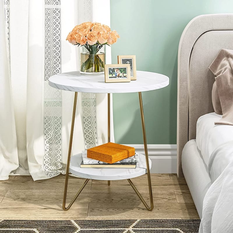 Modern End Table Round Side Table Nightstand Bedside Table