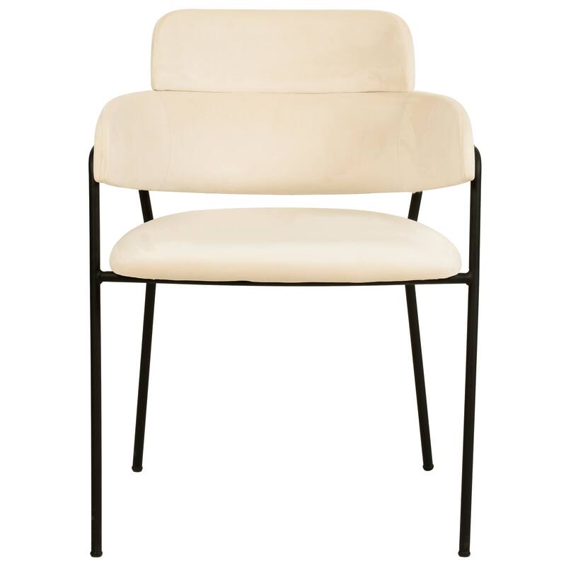 LeisureMod Set of 2 Axis Upholstered Dining Chairs with Black Stainless Steel Legs, Modern Side Chair for Kitchen Home Office