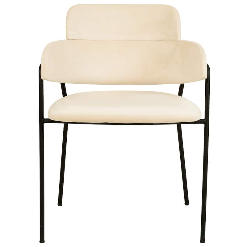 LeisureMod Set of 4 Axis Upholstered Dining Chairs with Curved Backrest, Contemporary Accent Side Chair for Home Office Bedroom