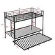 preview thumbnail 5 of 6, Black Twin over Twin Metal Bunk Bed with Trundle