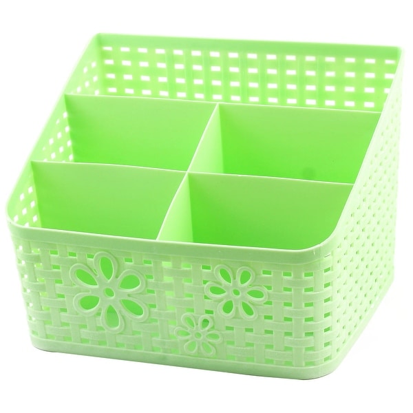 Unique BargainsOffice Desktop Plastic Hollow Out 5 Compartments Jewelry Sundries Storage Box