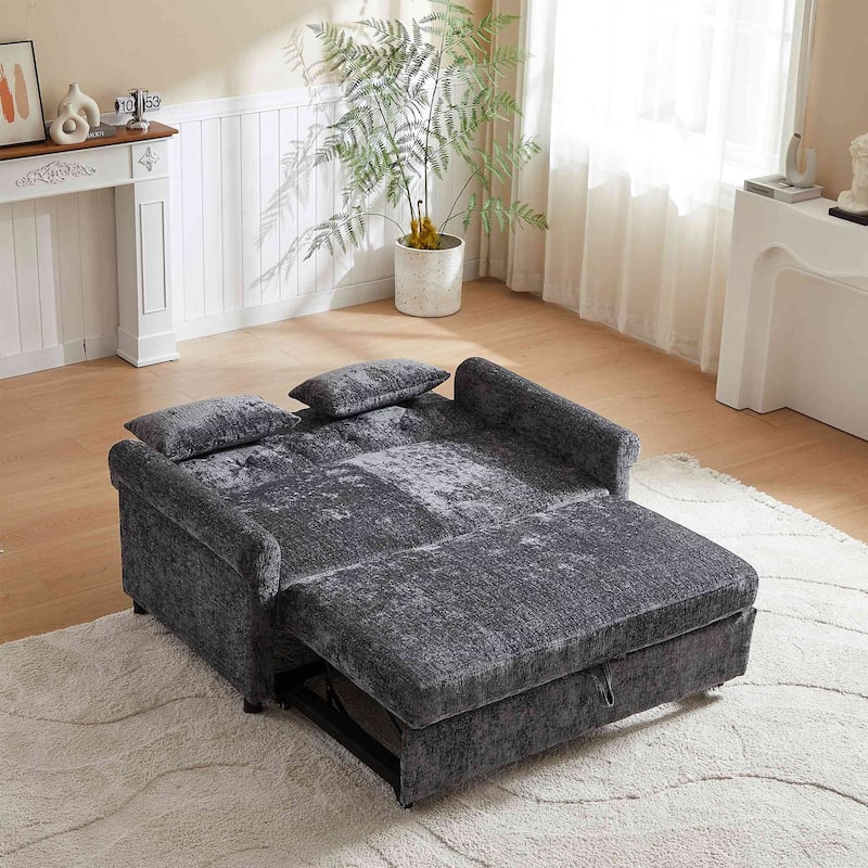 58.27 "cushioned sofa bed with adjustable backrest