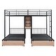 preview thumbnail 15 of 14, Full Over Twin & Twin Triple Bunk Bed with Drawers, Desks and Shelves