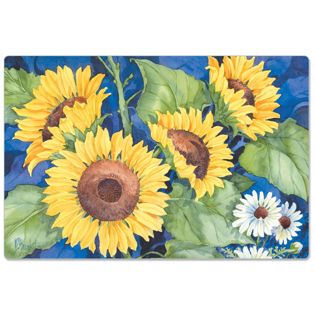 Decorative Anti-Fatigue Memory Foam Mats 30" x 20" - SUNFLOWERS - 30" x 20"