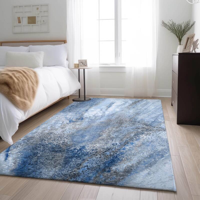 Premium Washable Super Soft Modern Abstract Mayfield Rug - Navy - 2' 6" x 3' 10" - Rectangle
