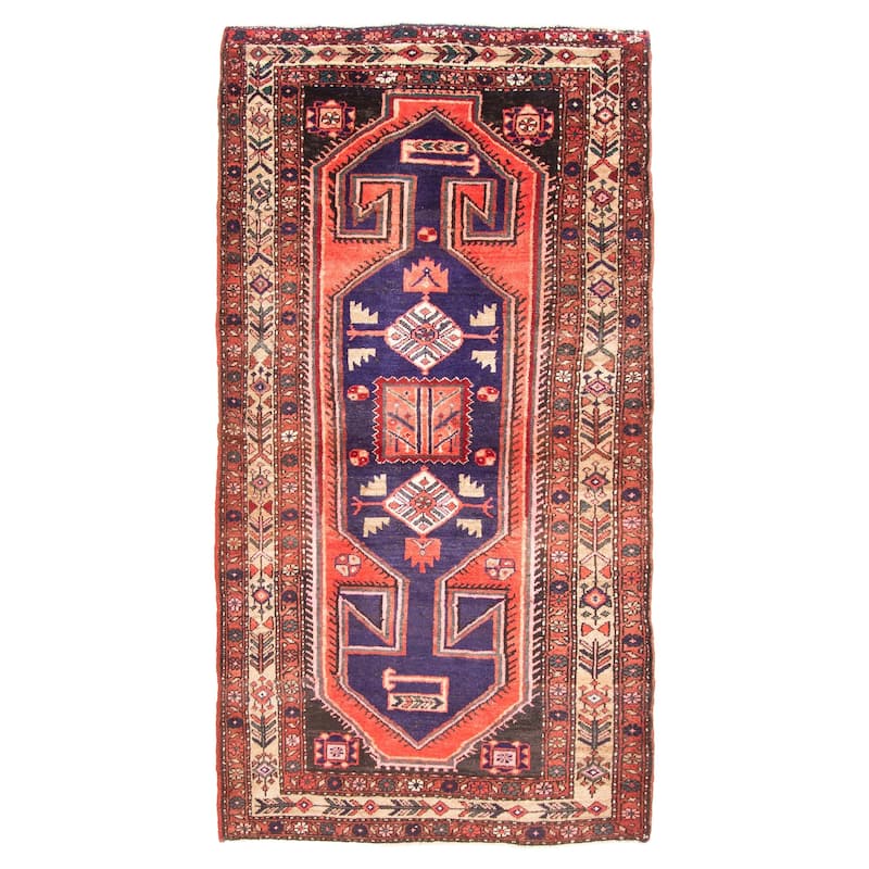 ECARPETGALLERY Hand-knotted Andelz Blue Wool Rug - 4'2 x 8'1