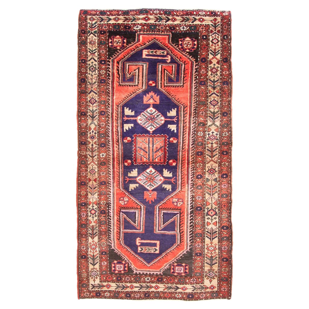 ECARPETGALLERY Hand-knotted Andelz Blue Wool Rug - 4'2 x 8'1