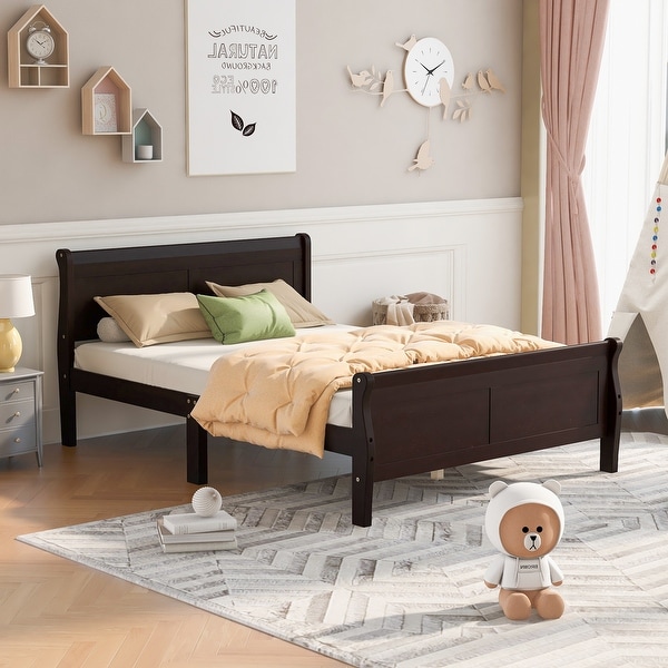 Wood slat bed frame shop queen
