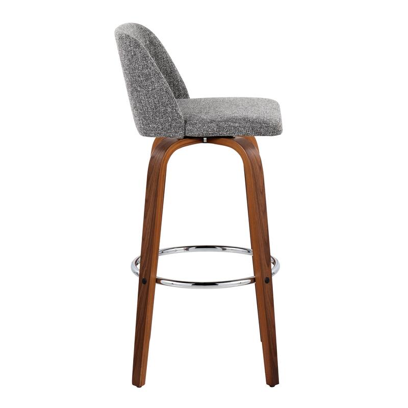 Carson Carrington Vallberga 30" Fixed-Height Bar Stool with Walnut Wood Base (Set of 2)