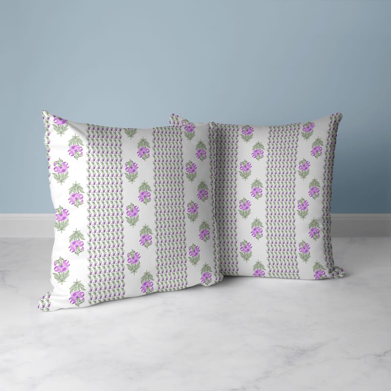 Anemone Artistry Faux Suede Reversible Throw Pillow Pink and Green