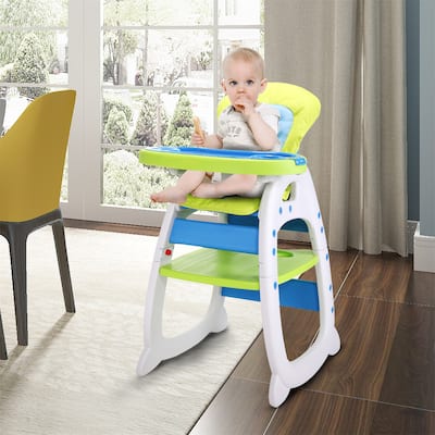 High Chairs Baby Toddler, Table Booster Seat Adjustable W/Tray, Green