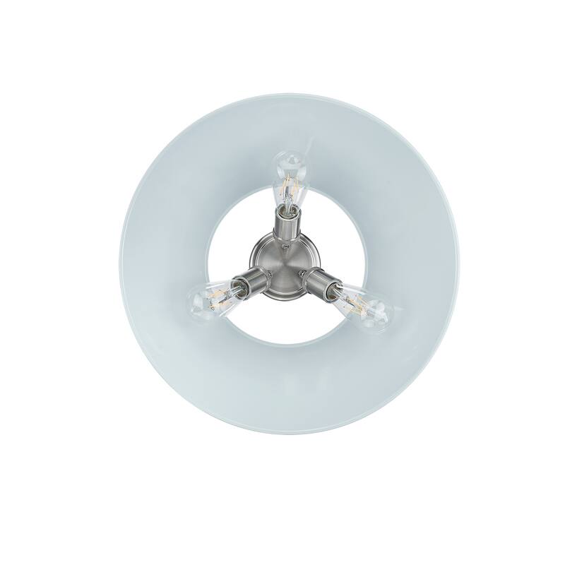 Yep by Golden Lighting Orwell 3-light Flush Mount in Pewter and Dusky Blue shade - Silver