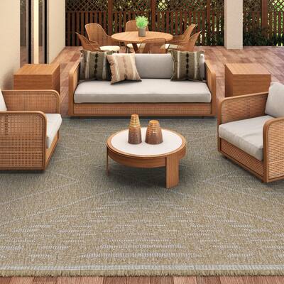 Triballe Flare Brown Indoor/ Outdoor Area Rug