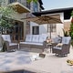 preview thumbnail 75 of 78, High Back Brown Wicker Outdoor Patio Conversation Sets with Swivel Chairs