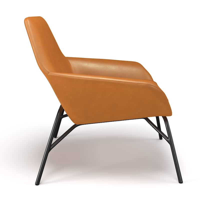 Elmira Vegan Leather Accent Chair - Black Vegan Leather