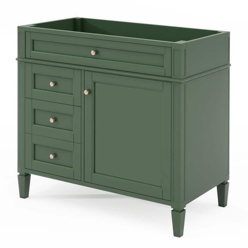 (Base Only)Modern Bathroom Storage Vanity Base with 2 Drawers and a Tip-out Drawer