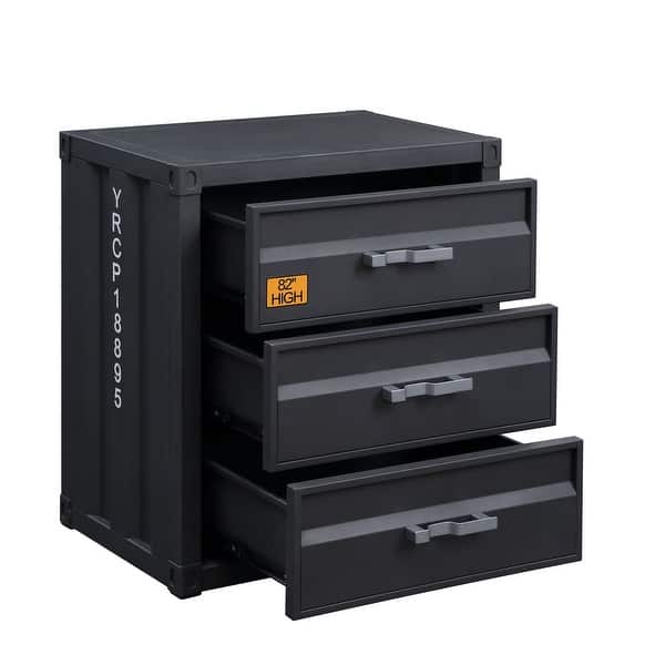 ACME Nightstand 3Drawer Chest Industrial Shipping Container Bedside