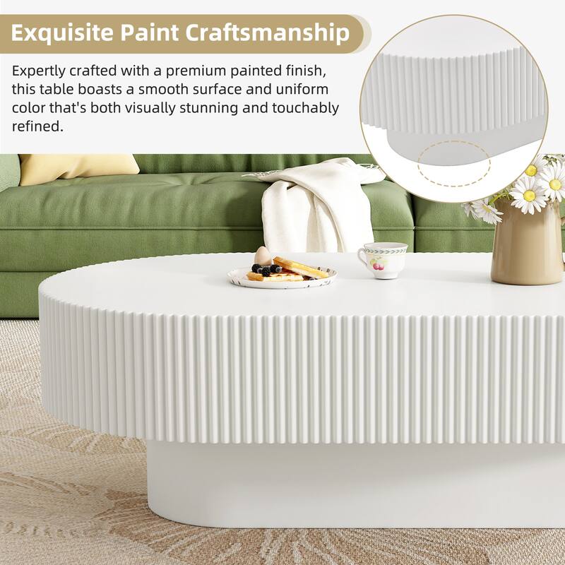 Modern Round Drum Coffee Table with Sturdy Base