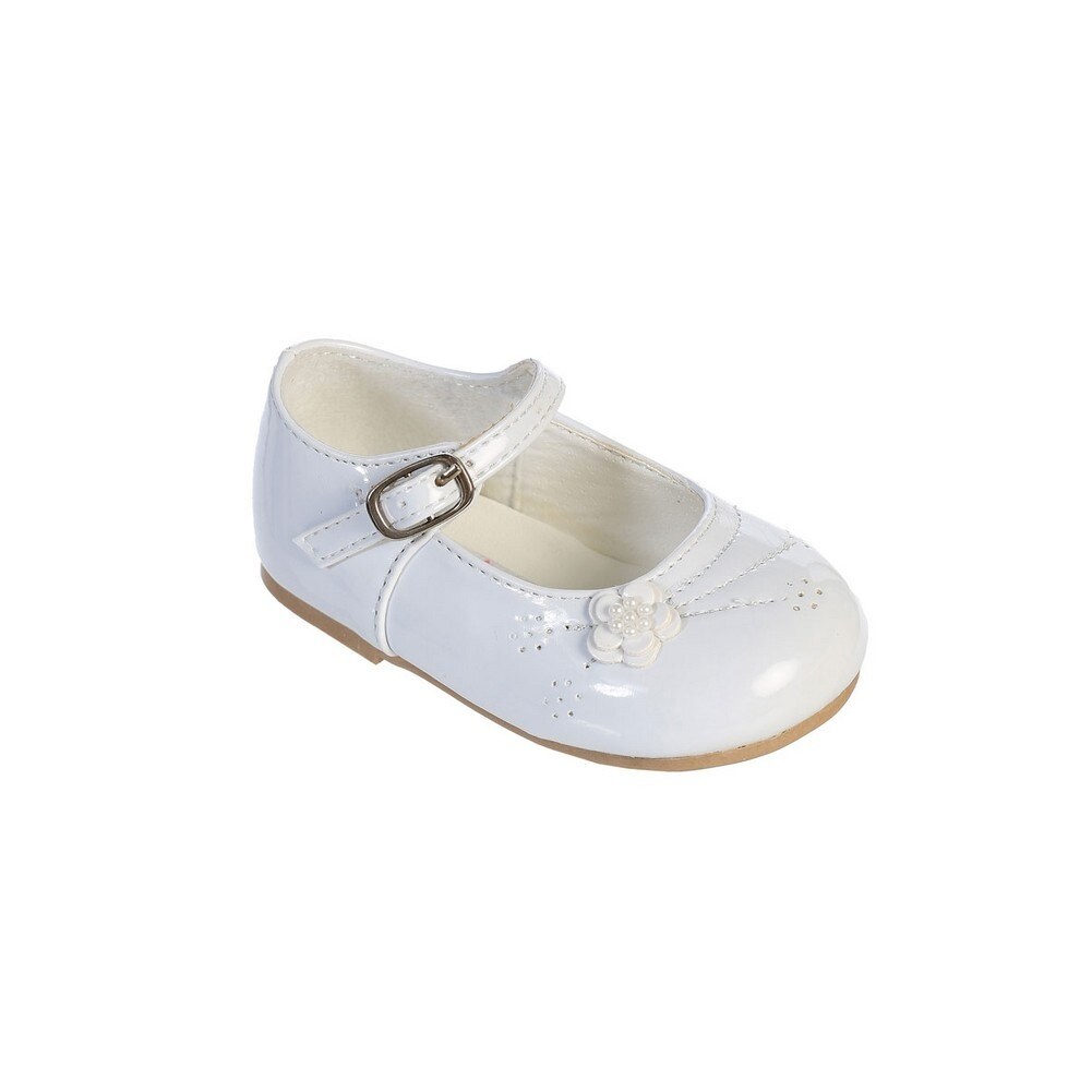 white flower shoes