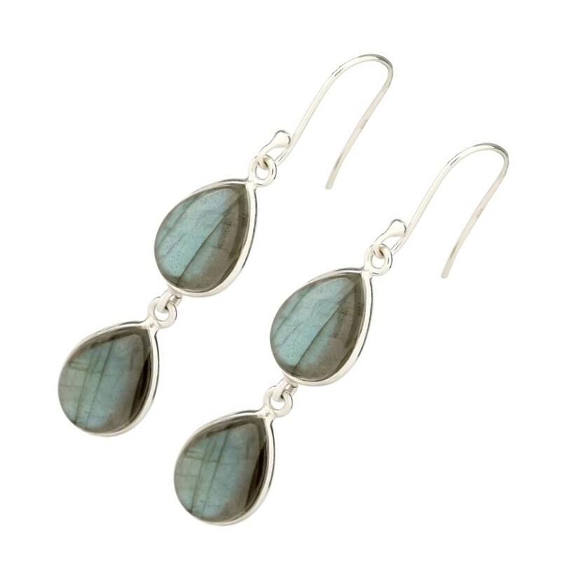 925 Sterling Silver Labradorite Dangle Earrings
