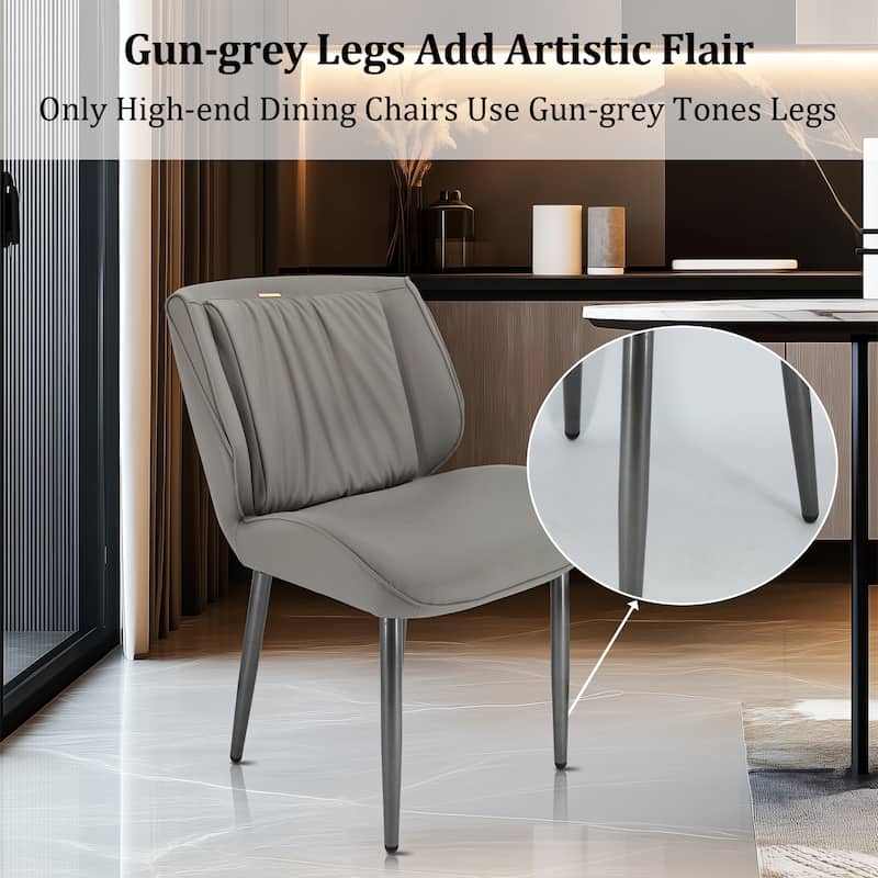 Upholstered Dining Chair Faux Leather Seat Side Chair