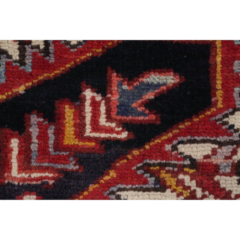 Hand Knotted Oriental 100% Wool Carpet Traditional Medallion Red Heriz Area Rug - 10' 5'' X 7' 3''