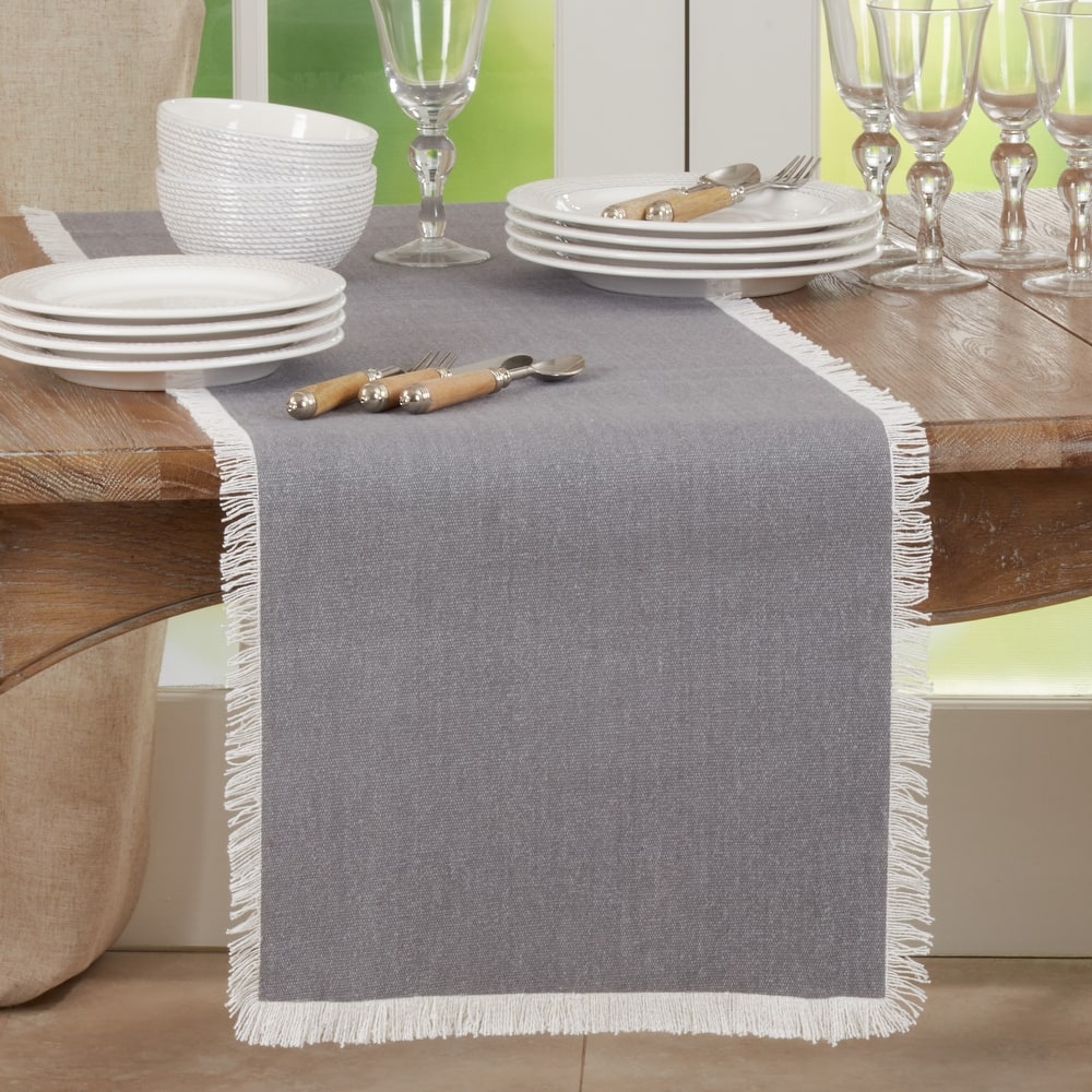 Table Runner With Fringe Border Design