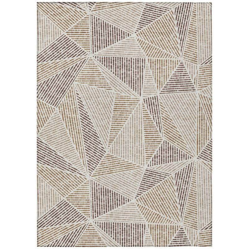 Machine Washable Indoor/ Outdoor Chantille Geometric Mosaic Rug