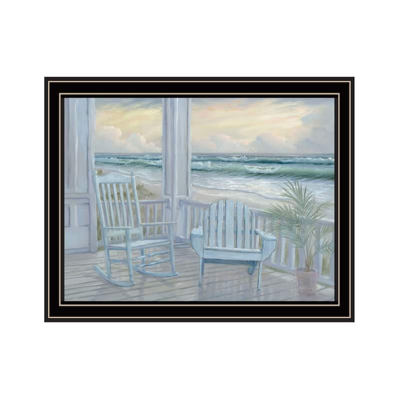 TrendyDecor4U Coastal "Coastal Porch II" Framed Print Wall Art - Multi