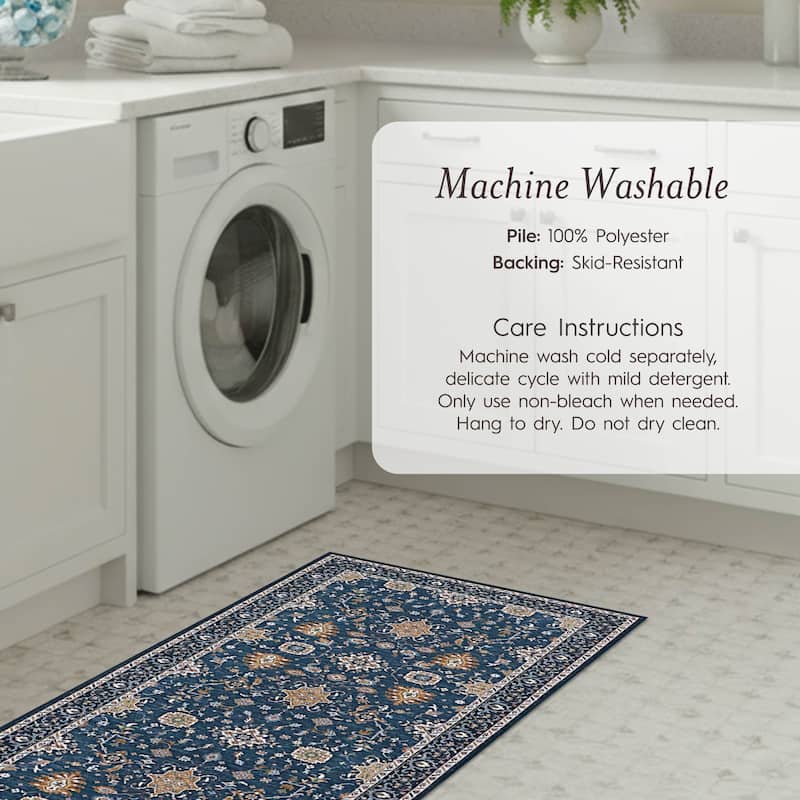 Laura Ashley Imagine Printed Chenille Washable Non-Slip Rugs