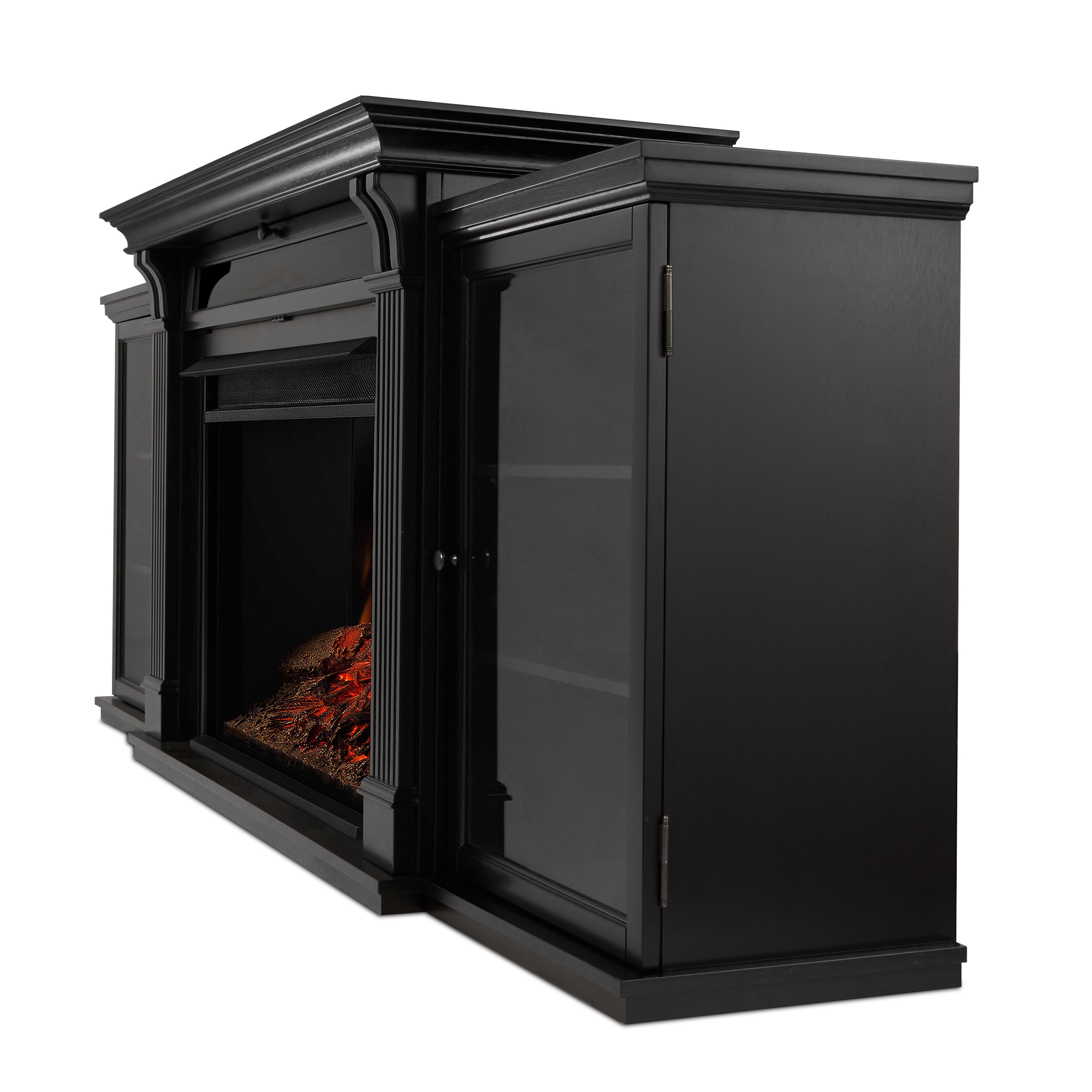 Tracey 84 Electric Media Grand Fireplace in Black by Real Flame