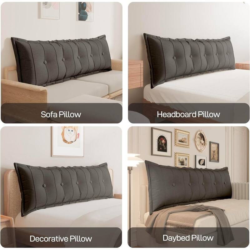 WOWMAX Headboard Pillow Bed Rest Body Pillow Back Support Reading
