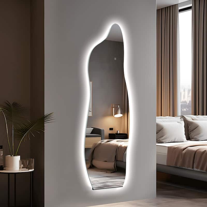 LED Mirror Full Length Wall Mirror Vanity Mirror Adjustable Color 55'' - 55.1*15.7