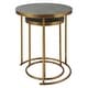 preview thumbnail 6 of 5, Round Top Brass Nesting Tables - 24" - Gray and Gold - Set of 2