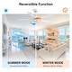 preview thumbnail 42 of 77, 42"/52" Modern Farmhouse Ceiling Fan, Remote Control, Quiet Reversible DC Motor, Timer, Black and Walnut Finish